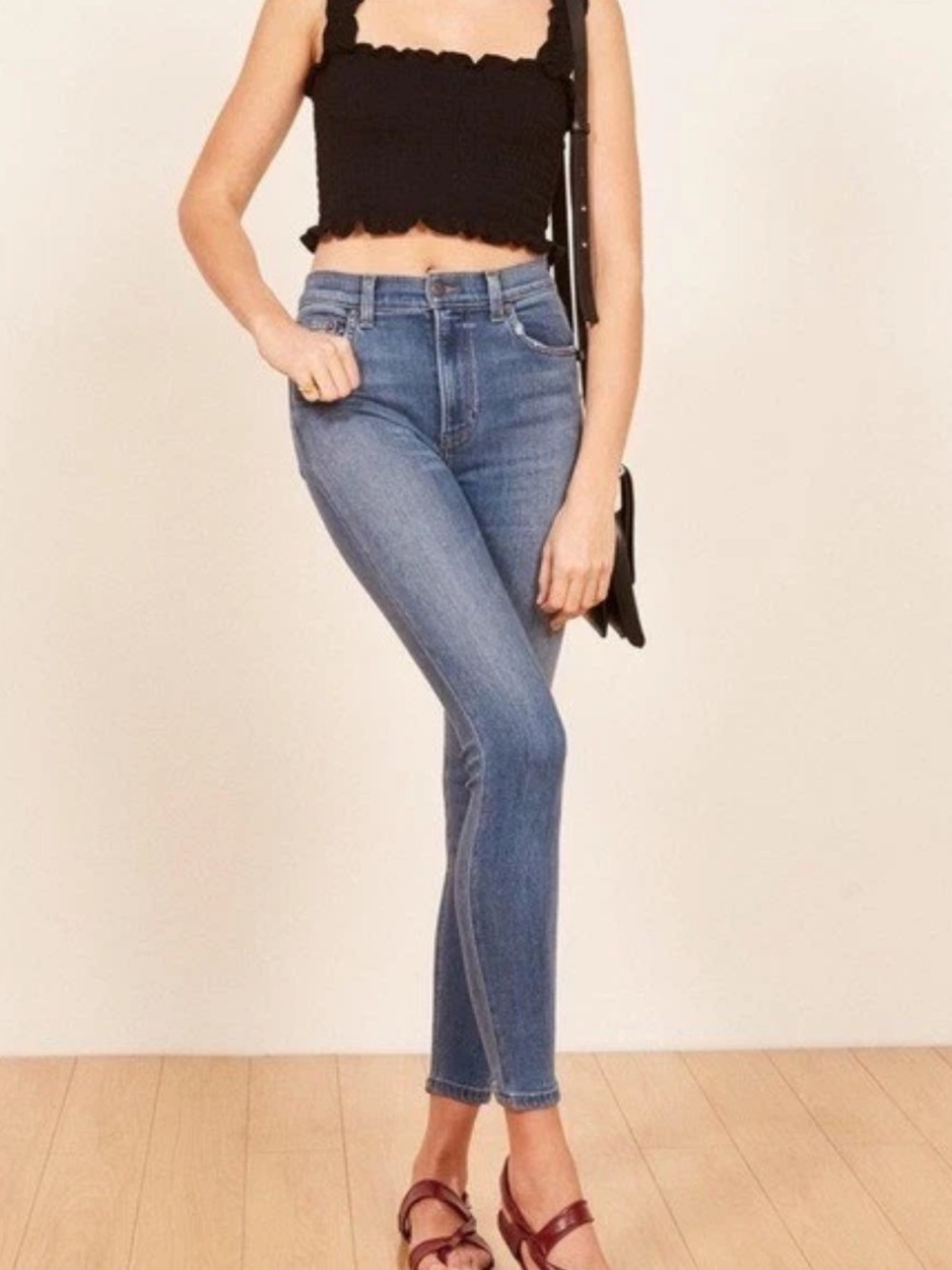 Reformation Selma High & Skinny Jeans Basin Wash Womens 29 High Rise Stretch